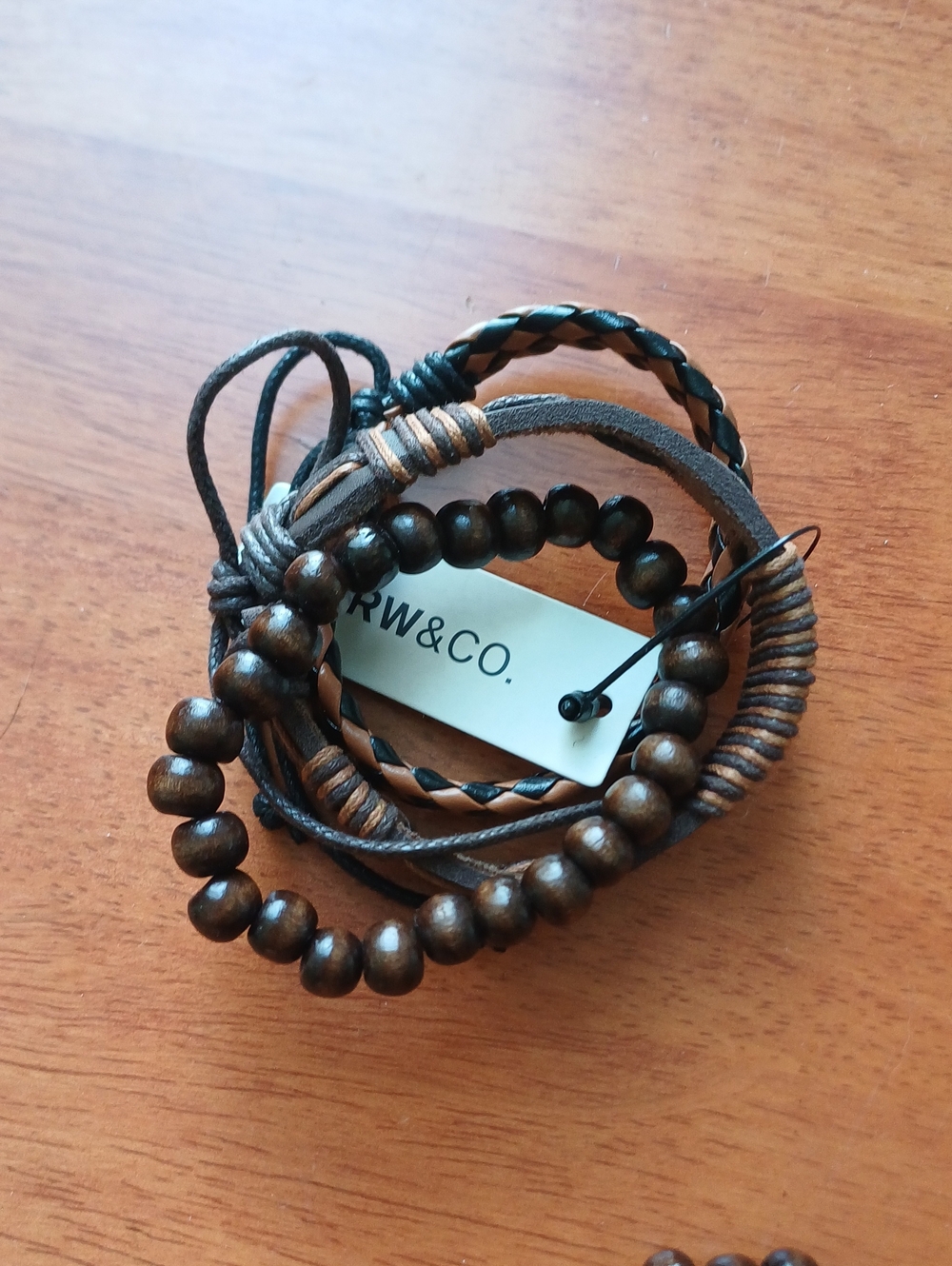 New RW&CO. Brown Layered Bracelet Set